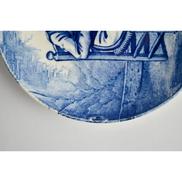 Royal Sphinx Le Cidre Blue Delft 4.25" Plate Drinker Vintage - Picture 3 of 5